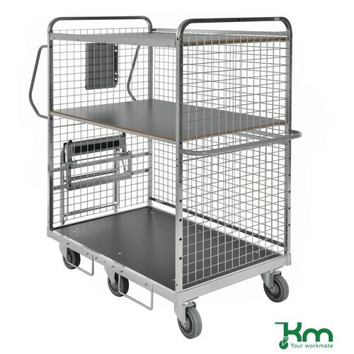 Konga heavy duty shelf trolley - fixed wooden shelf