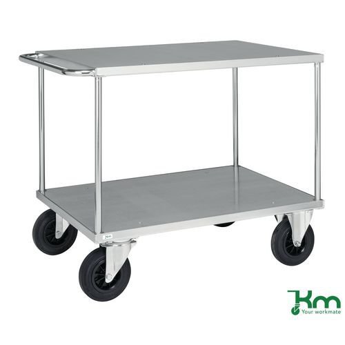Konga heavy duty two tier galvanised shelf trolley