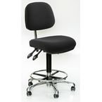 High Fully Ergonomic Industrialupholstered Chair, Fabric Black
