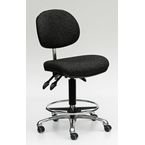 High Fully Ergonomic Industrialupholstered Chair, Fabric Charcoal