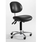 Low Fully Ergonomic Industrialupholstered Chair, Vinyl Black