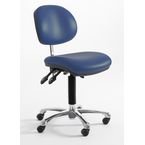 Low Fully Ergonomic Industrialupholstered Chair, Vinyl Sapphire