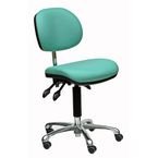 Low Fully Ergonomic Industrialupholstered Chair, Vinyl Sea Green