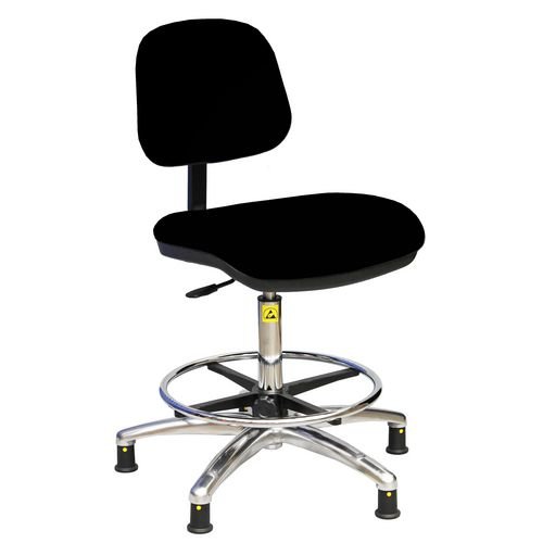 High Esd Intermediate Chair, Vinyl Black