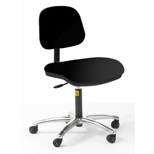 Low Esd Intermediate Chair, Vinyl Black