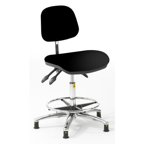 High Esd Ergonomic Chair, Vinyl Black