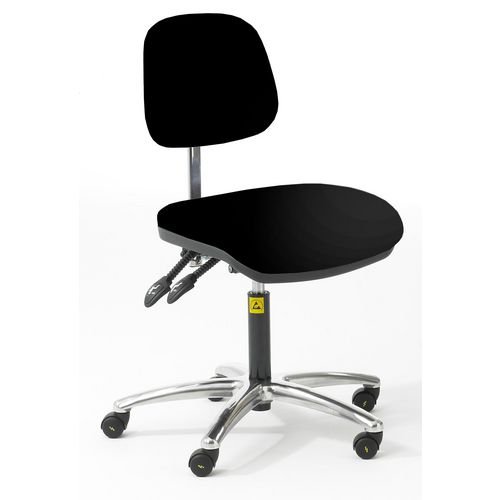 Low Esd Ergonomic Chair, Vinyl Black