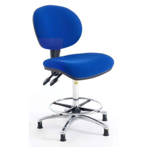 High Esd Fully Ergonomic Chair, Fabric Blue