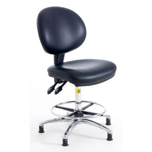 High Esd Fully Ergonomic Chair, Vinyl Black