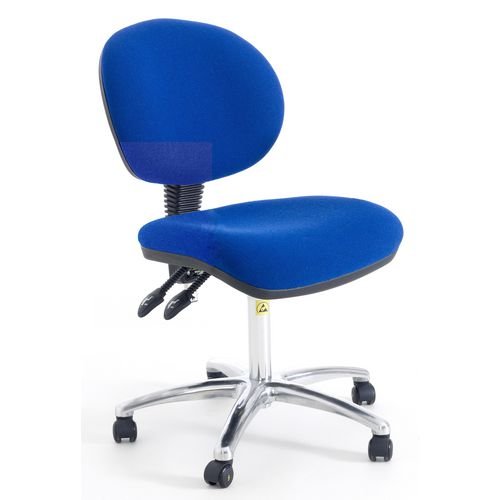 Low Esd Fully Ergonomic Chair, Fabric Blue