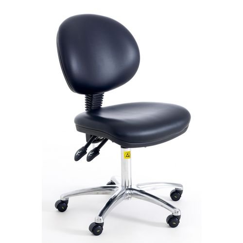 Low Esd Fully Ergonomic Chair, Vinyl Black
