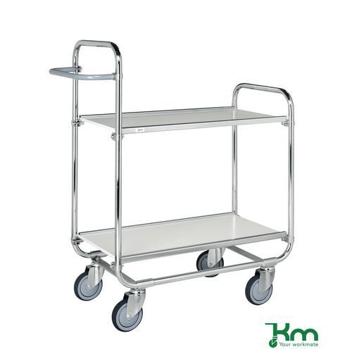 Konga order picking trolleys with adjustable shelves and open ends