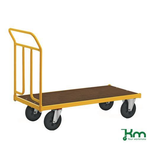 Konga heavy duty platform truck - 1200mm platform, braked rubber tyres