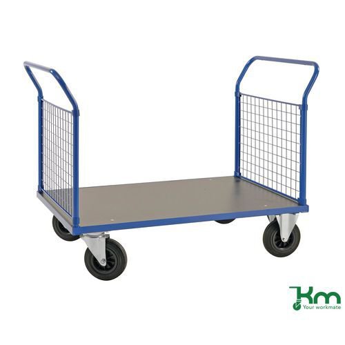 Konga heavy duty platform truck with mesh sides, braked