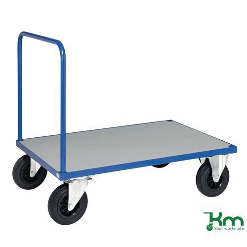 Konga galvanised steel deck platform trucks, single ended handle