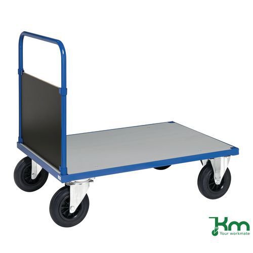 Konga galvanised steel deck platform trucks, single ended panel, braked