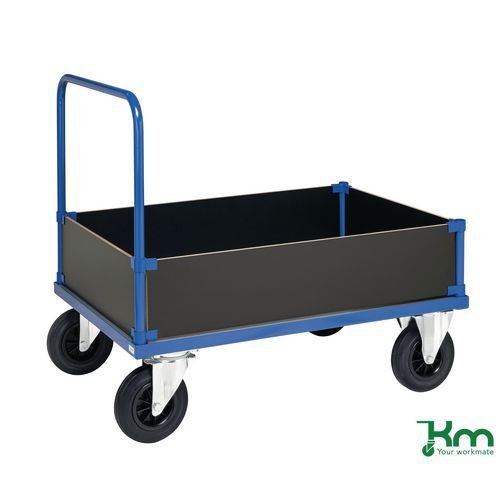 Konga galvanised steel deck box trucks - low sided, braked