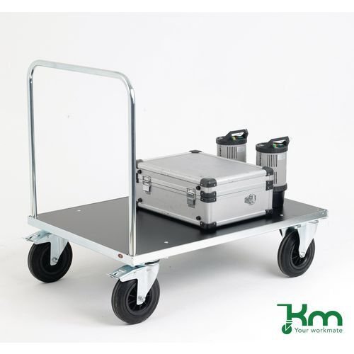 Konga heavy duty zinc plated platform truck, with single bar handle