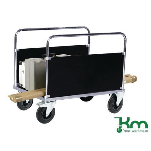 Konga heavy duty zinc plated double sided platform truck, braked