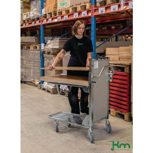 Konga adjustable self-levelling stock trolley - braked