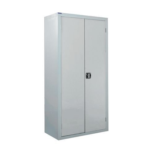 Steel workplace cupboards with coloured doors
