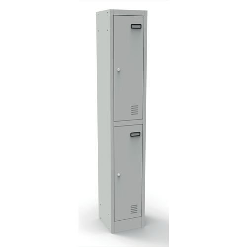 Next Day Locker 2 Door 1780H 300W 300D mm Std Grey Texture Ral7035, Key Lock, Flat Pack