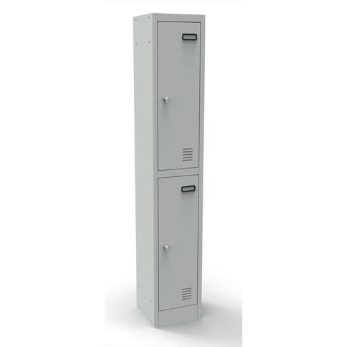 Next Day Locker 2 Door 1780H 300D 300W Std Grey Texture Ral7035, Swivel (Hasp & Staple Lock), Flat Pack
