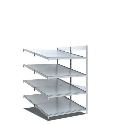 Kanban shelving - rear and front shelf inclined