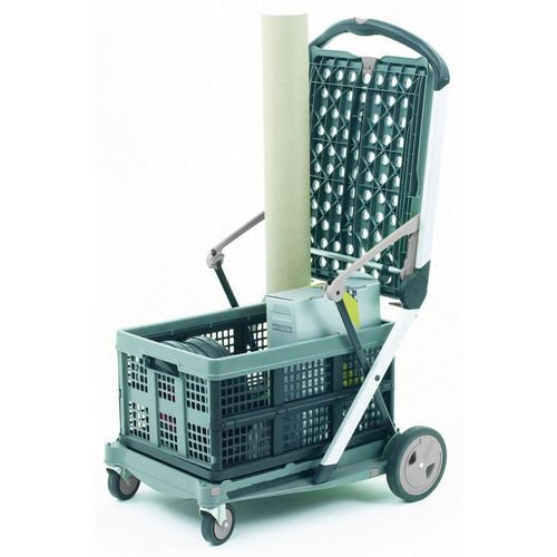 Clax folding office trolley and box, grey
