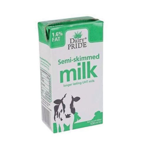 Dairy pride UHT semi-skimmed milk 12 x 500ml