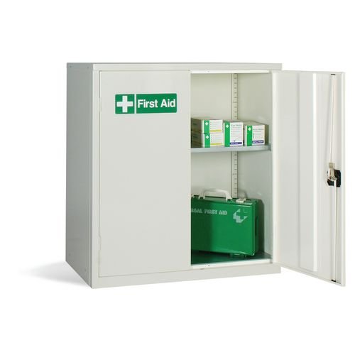 Small Doube Door First Aid Cabinet Complete With 1No. Adjustable Shelves