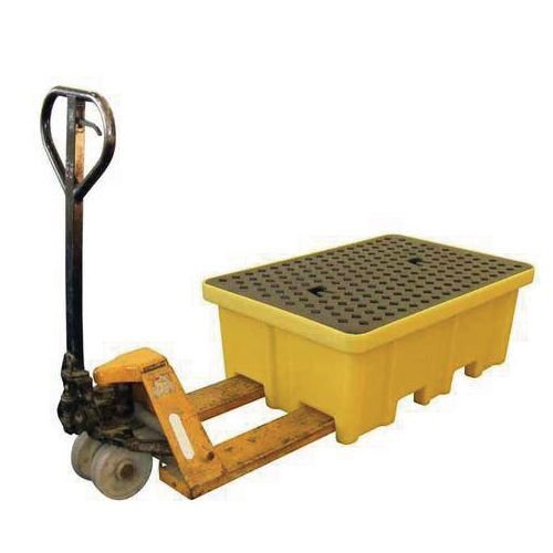 2 drum sump pallet with 4-way forklift access