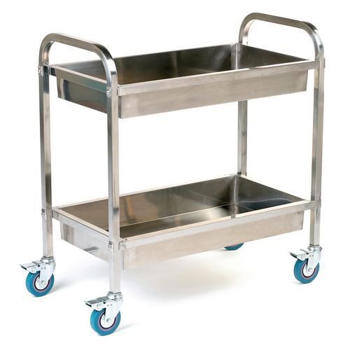 Stainless steel deep tray trolley