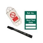 Next Test Mini Tag Insert Kit -green (20 Assettag Holders, 40 Inserts, 1 Pen)
