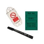 Safe Working Load Mini Tag Insertkit - Green (20 Assettag Holders, 40 Inserts, 1 Pen)