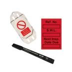 Safe Working Load Mini Tag Insertkit - Red (20 Assettag Holders, 40 Inserts, 1 Pen)