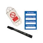 Harness Mini Tag Insert Kit -blue (20 Assettag Holders, 40 Inserts, 1 Pen)