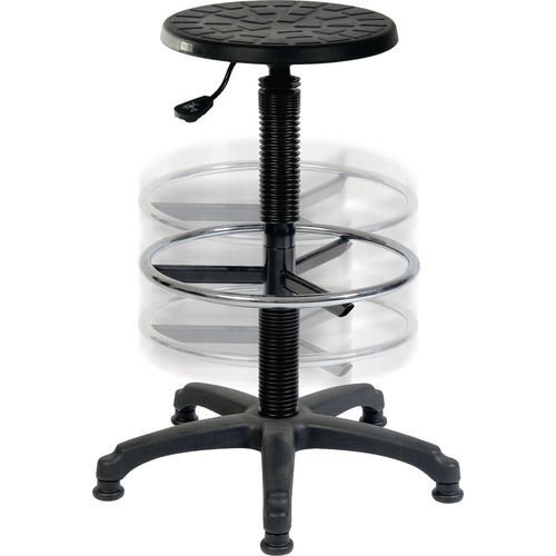 Industrial draughter high stool with adjustable footring