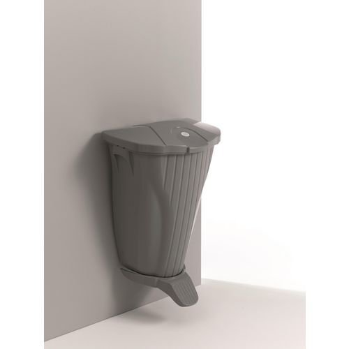 Wall mounted pedal bin