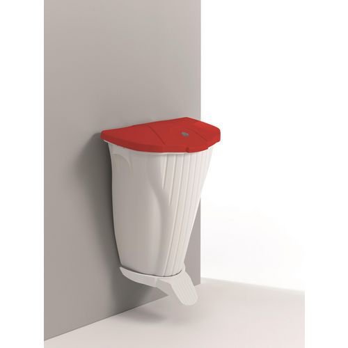 Wall mounted pedal bin