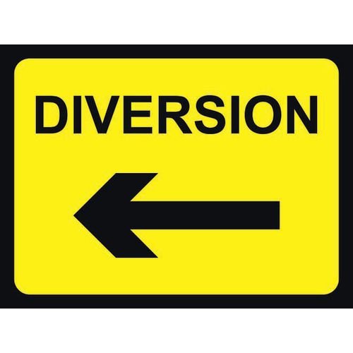 600 X 450mm Temporary Sign - Diversion (Arrow Left)