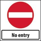 750 X 750 mm Temporarysign - No Entry