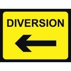 1050 X 750 mm Temporarysign - Diversion (arrow Left)