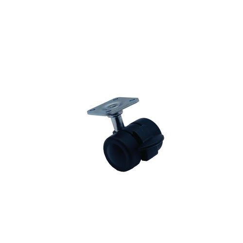 Furniture Castor, 35mm Dia., Nylon Tyre, Braked - 5925Uoi035L51-10 Low Height (38X38/10 Plate Fitting)