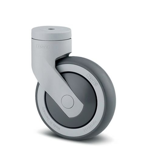 Castor125mm Dia., Thermplastic Rubber Tyre, Single Hole Fitting,  - 5370 Pjp 125 P30-13 & Adaptor 12-10