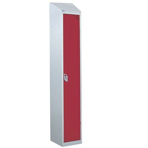 Steel Splash Locker With Sloping Top 1800.300.450 - 1 Compartment - Red Door