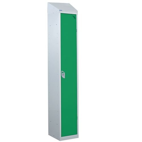 Steel Splash Locker With Sloping Top 1800.300.450 - 1 Compartment - Green Door