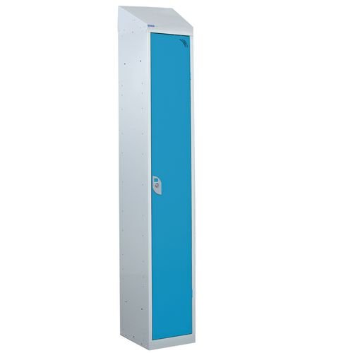 Steel Splash Locker With Sloping Top 1800.300.450 - 1 Compartment - Light Blue Door
