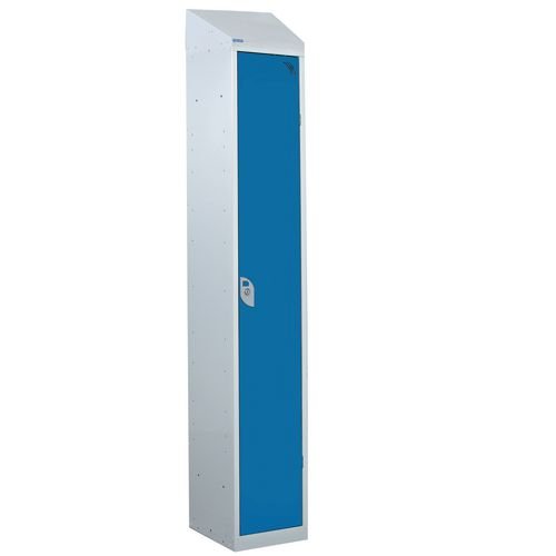 Steel Splash Locker With Sloping Top 1800.300.450 - 1 Compartment - Blue Door