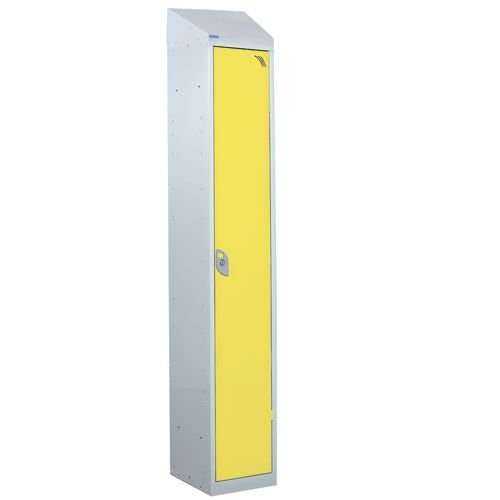Steel Splash Locker With Sloping Top 1800.300.450 - 1 Compartment - Yellow Door